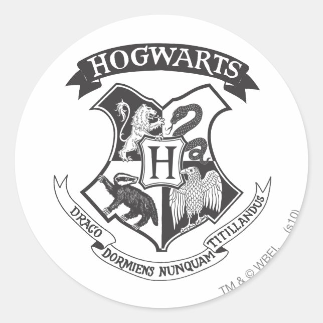 Harry Potter | Retro-Hogwarts-Wappen Runder Aufkleber (Vorderseite)