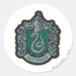 Harry Potter   Retro-mächtiges Slytherin-Wappen Runder Aufkleber