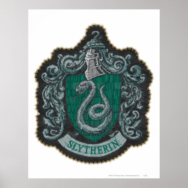 Harry Potter | Retro Mighty Slytherin Wappen Poster (Vorne)