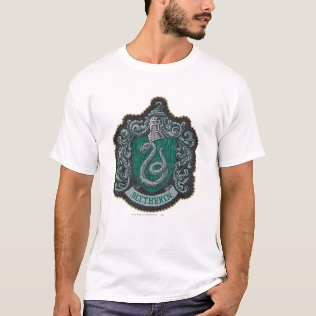 Harry Potter | Retro Mighty Slytherin Wappen T-Shirt (Vorderseite)