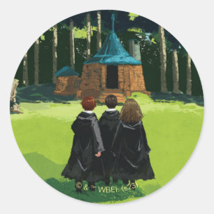 HARRY POTTER™, Ron und Hermine in Hagrids Hütte Runder Aufkleber