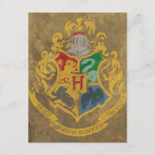 Harry Potter   Rustic Hogwarts Crest Postkarte