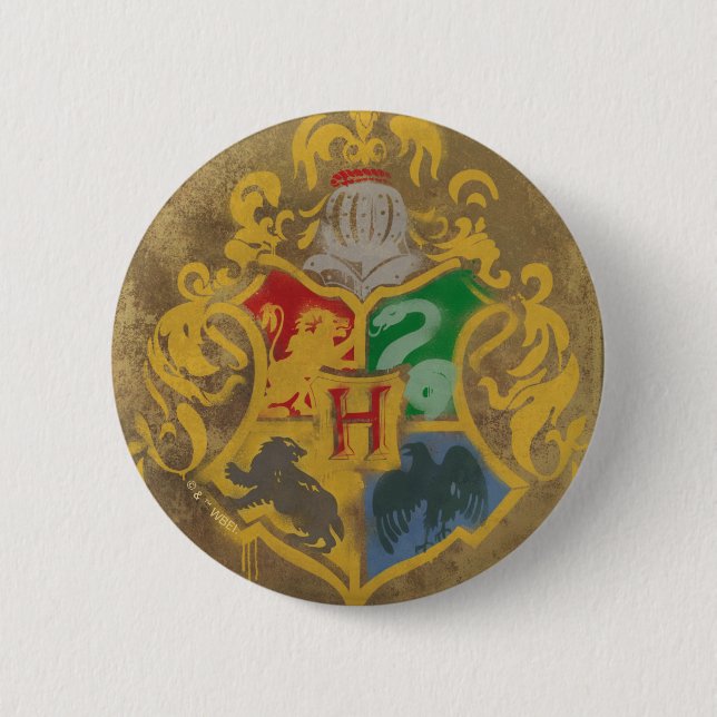 Harry Potter | Rustikale Hogwarts Crest Button (Vorderseite)