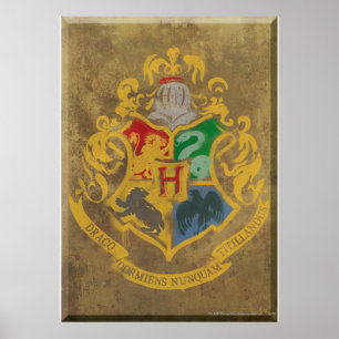 Harry Potter   Rustikale Hogwarts Crest Poster