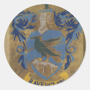 Harry Potter   Rustikale Ravenclaw-Malerei Runder Aufkleber
