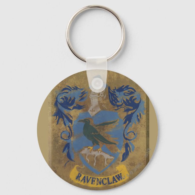 Harry Potter | Rustikale Ravenclaw-Malerei Schlüsselanhänger (Vorderseite)