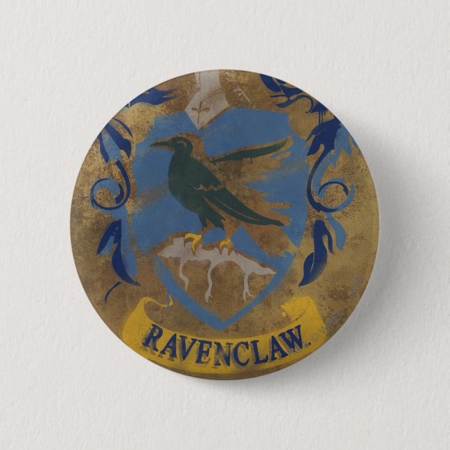 Harry Potter | Rustikales Ravenclaw-Gemälde Button (Vorderseite)