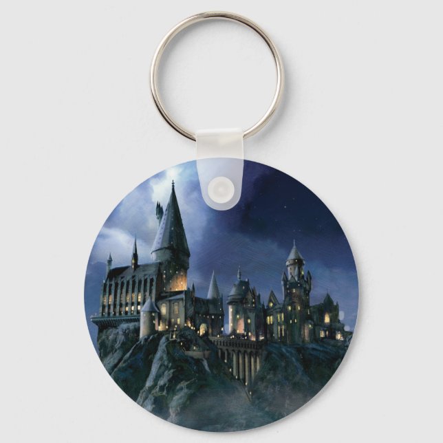 Harry-Potter-Schloss | Mondbeschienenes Hogwarts Schlüsselanhänger (Vorderseite)