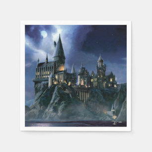 Harry-Potter-Schloss   Mondbeschienenes Hogwarts Serviette