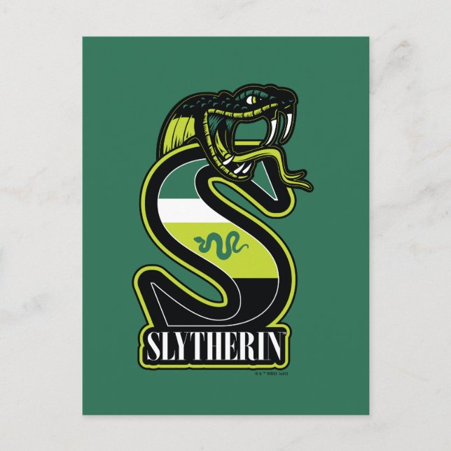 HARRY POTTER™ | SLYTHERIN™ Athletisches Abzeichen Postkarte (Vorderseite)