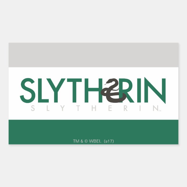 Harry Potter | Slytherin House Pride Logo Rechteckiger Aufkleber (Vorderseite)