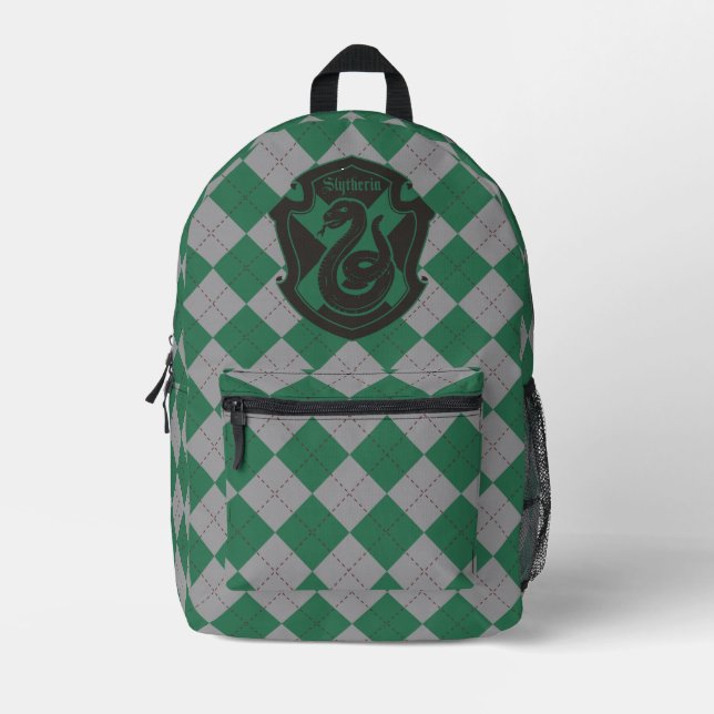 Harry Potter | Slytherin House Pride Wappen Bedruckter Rucksack (Vorderseite)