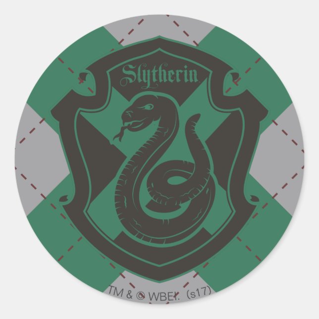 Harry Potter | Slytherin House Pride Wappen Runder Aufkleber (Vorderseite)