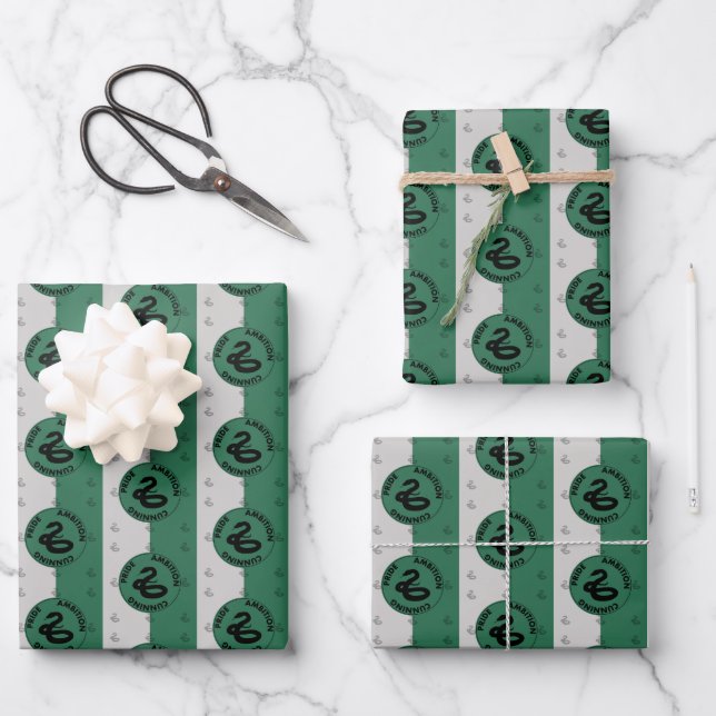 Harry Potter | SLYTHERIN™ House Traits Graphic Geschenkpapier Set (Vorderseite)
