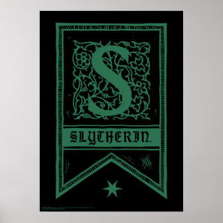 Harry Potter | Slytherin Monogram Banner Poster
