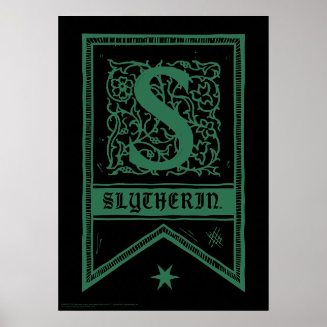 Harry Potter | Slytherin Monogram Banner Poster (Vorne)