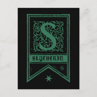 Harry Potter | Slytherin Monogram Banner Postkarte