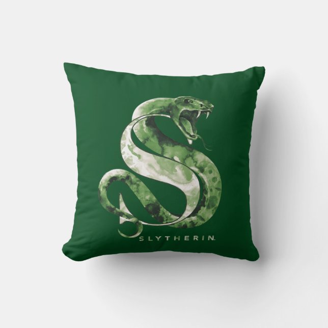 Harry Potter | SLYTHERIN™ Schlange Wasserfarbe Kissen (Vorderseite)