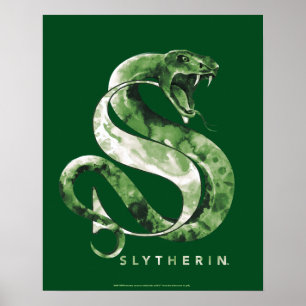 Harry Potter   SLYTHERIN™ Schlange Wasserfarbe Poster