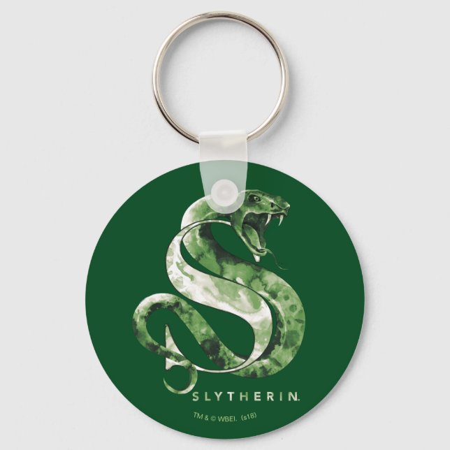 Harry Potter | SLYTHERIN™ Schlange Wasserfarbe Schlüsselanhänger (Vorderseite)