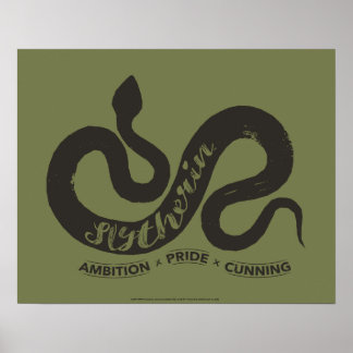 Harry Potter | SLYTHERIN™ Silhouette Typografie Poster