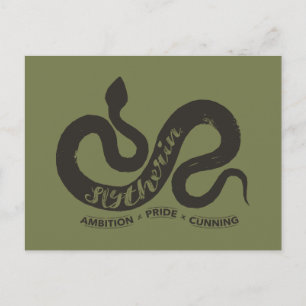 Harry Potter   SLYTHERIN™ Silhouette Typografie Postkarte