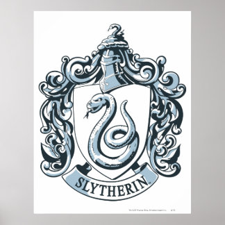 Harry Potter | Slytherin Wappen - Eisblau Poster
