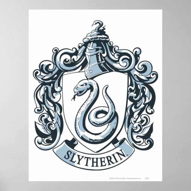 Harry Potter | Slytherin Wappen - Eisblau Poster (Vorne)