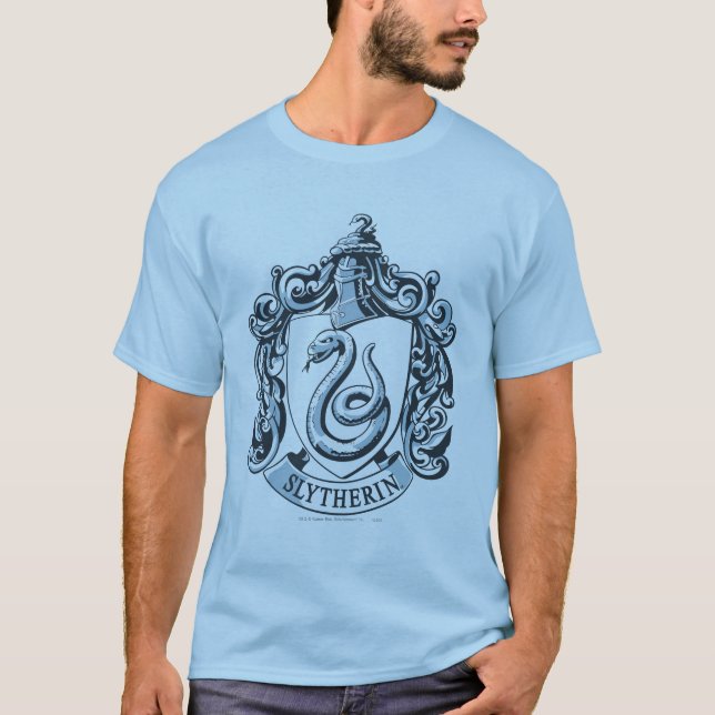 Harry Potter | Slytherin Wappen - Eisblau T-Shirt (Vorderseite)