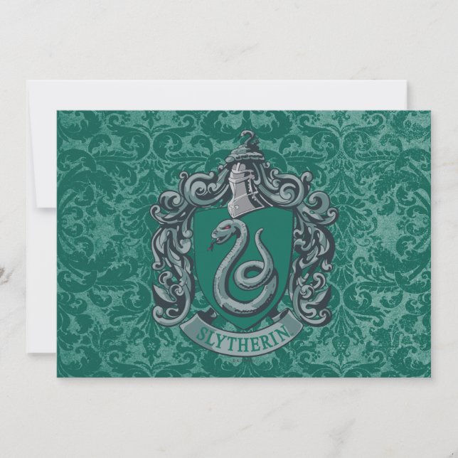 Harry Potter | Slytherin-Wappen Grün Karte (Vorderseite)