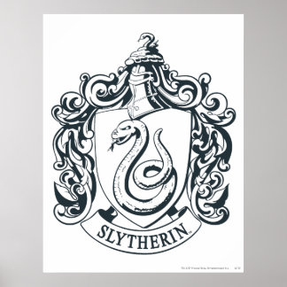 Harry Potter | Slytherin-Wappen - Schwarz und Weiß Poster