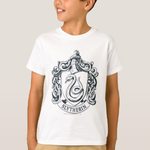 Harry Potter   Slytherin-Wappen - Schwarz und Weiß T-Shirt