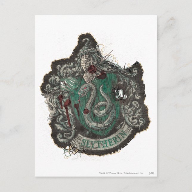 Harry Potter | Slytherin Wappen - Vintag Postkarte (Vorderseite)