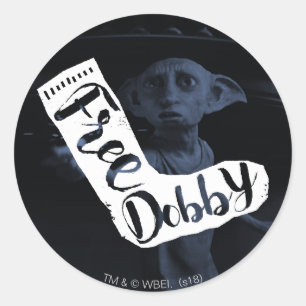 Harry Potter   Socken Typografie "Free Dobby" Runder Aufkleber