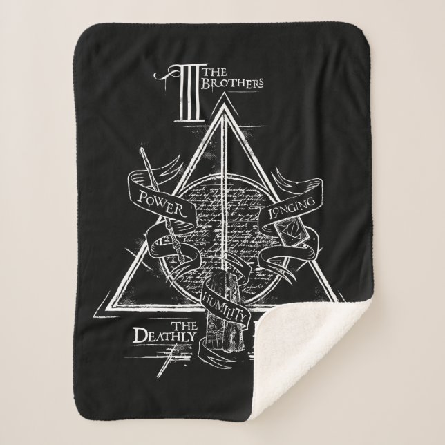 Harry Potter Spell DEATHLY HALLOWS Graphic Sherpadecke (Vorderseite)