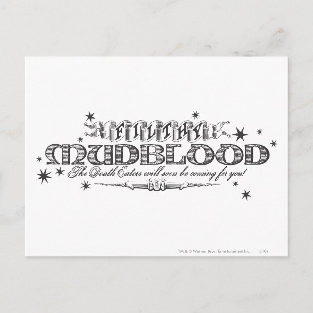 Harry Potter Spell | Filthy Mudblood Postkarte (Vorderseite)