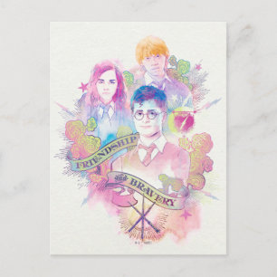 Harry Potter Spell   Harry, Hermione & Ron Waterc Postkarte