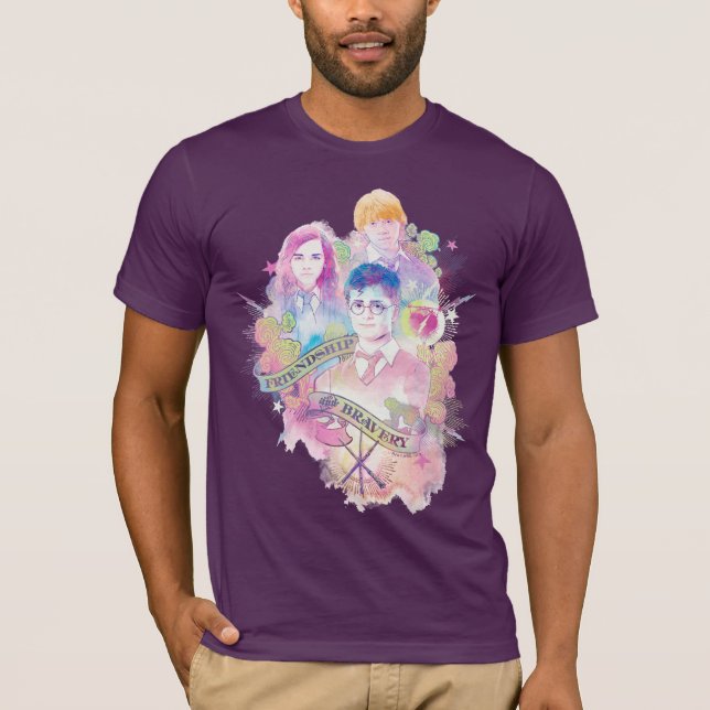 Harry Potter Spell | Harry, Hermione & Ron Waterc T-Shirt (Vorderseite)