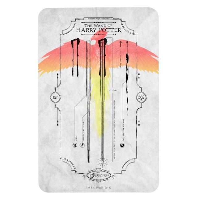 Harry Potter Spell | Harry's Wand Infografik Magnet (Vertikal)
