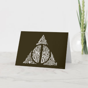 Harry Potter Spell   TOTHLY HALLOWS Typografy Gr Karte