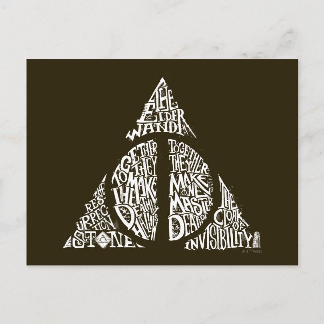 Harry Potter Spell | TOTHLY HALLOWS Typografy Gr Postkarte (Vorderseite)