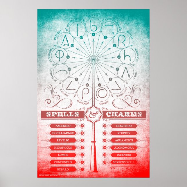 Harry Potter Spell | Zauber und Chargen - Anweisun Poster (Vorne)