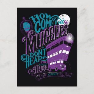Harry Potter   The Knight Bus Typography Graphic Postkarte
