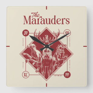 HARRY POTTER™ The Marauders Animagus Graphic Quadratische Wanduhr