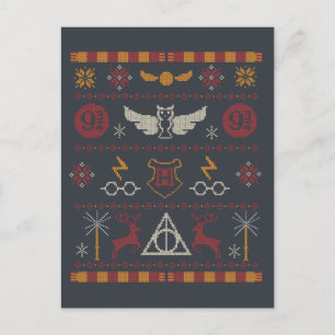 HARRY POTTER™ Themed Cross-Stitch-Muster Feiertagspostkarte