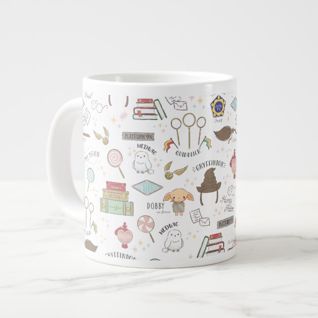 HARRY POTTER™ Tiny Magic Pattern Jumbo-Tasse (Vorderseite Links)