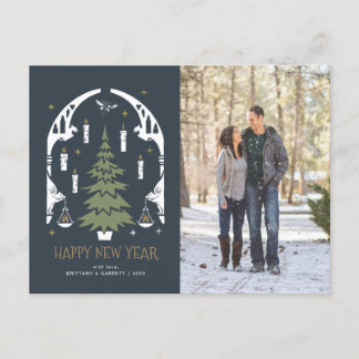 HARRY POTTER™ Tree - Happy New Year - Foto Feiertagspostkarte