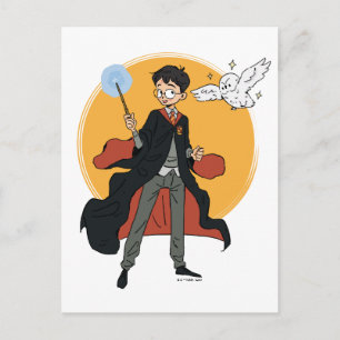 HARRY POTTER™ und Hedwig Illustration Postkarte