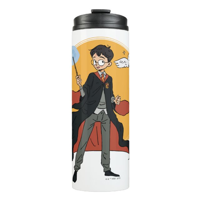 HARRY POTTER™ und Hedwig Illustration Thermosbecher (Vorderseite)