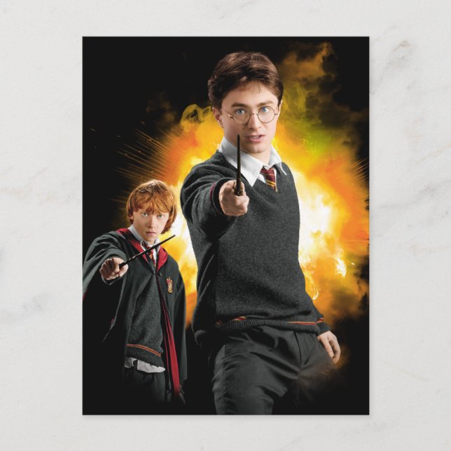 Harry Potter und Ron Weasely Postkarte (Vorderseite)